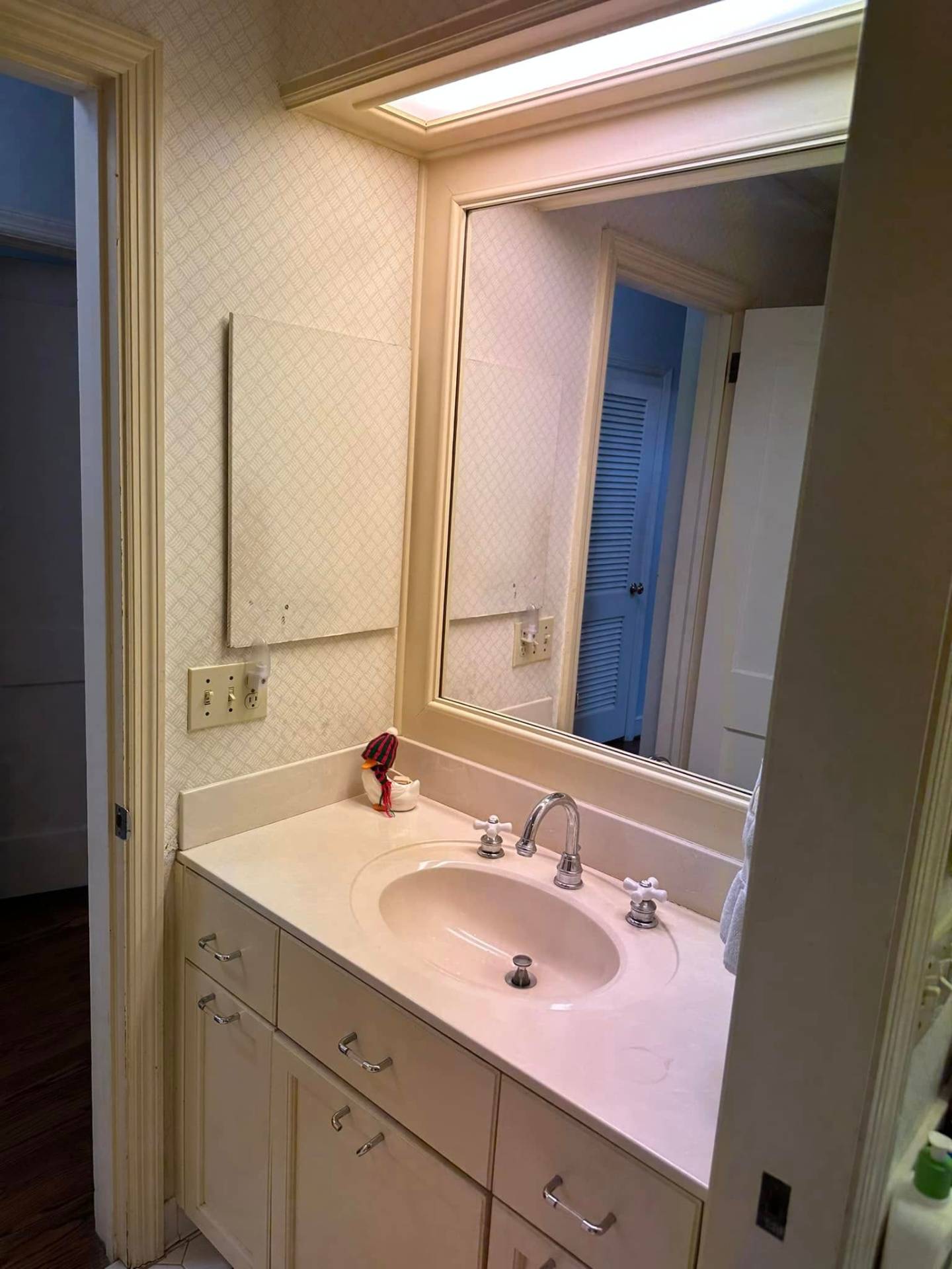 Bathroom vanity before renovation